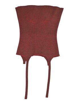 Isa Boulder Underbust Knit Corset Top in Red